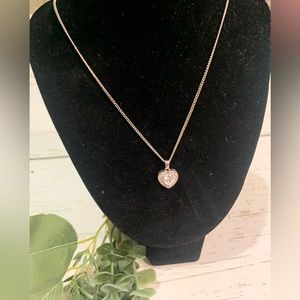 Silver tone heart necklace